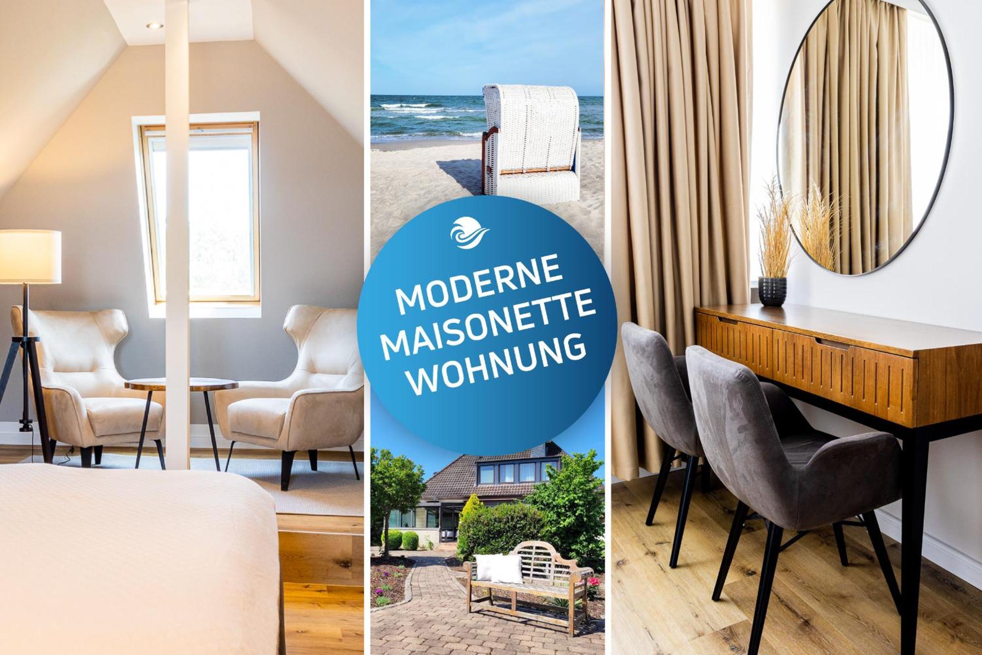 Moderne Maisonette Ferienwohnung Mit Gartenzugang, Nur 7 Gehminuten Zum Strand, Parkplatz & Fahrradunterstellplatz 샬베우츠 외부 사진